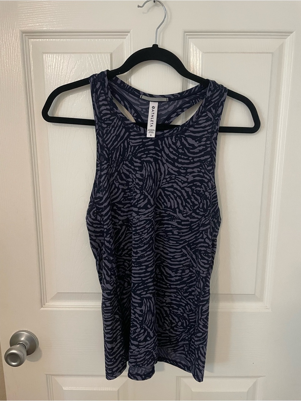 Athleta Ultimate Train Racerback Tank Navy Print Small